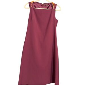 T Tahari Sleeveless Wine Midi Dress